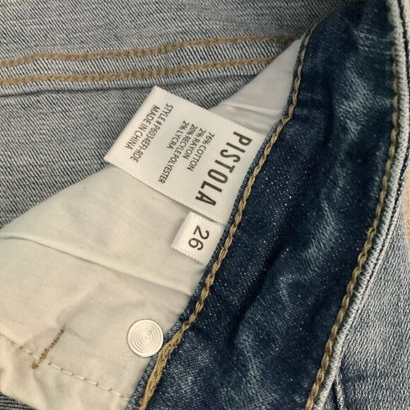 PISTOLA Audrey Raw Hem Distressed Denim Stretch Jeans Size 26 NWT Mid Rise - Picture 7 of 12
